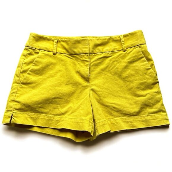 LOFT Size 4 Yellow Chino Riviera Shorts Coastal Chic Preppy Clean Girl - Picture 6 of 10